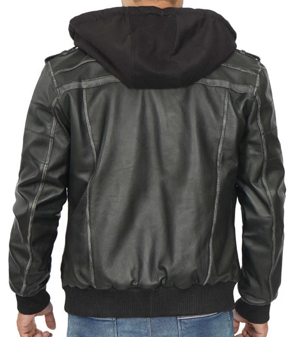 Urban Edge Iconic Leather Bomber - Thumbnail 4