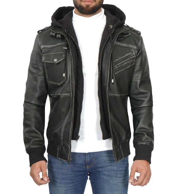 Urban Edge Iconic Leather Bomber - Thumbnail 2