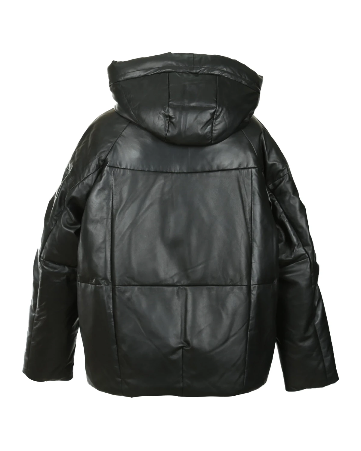 Sasha Oversized Leather Puffer Jacket - Thumbnail 2