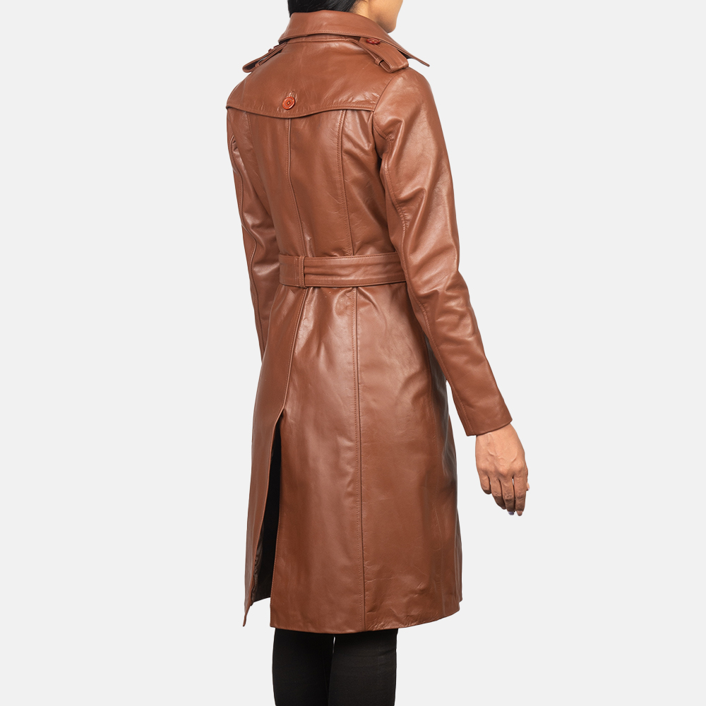 Alice Brown Double Breasted Leather Coat - Thumbnail 5