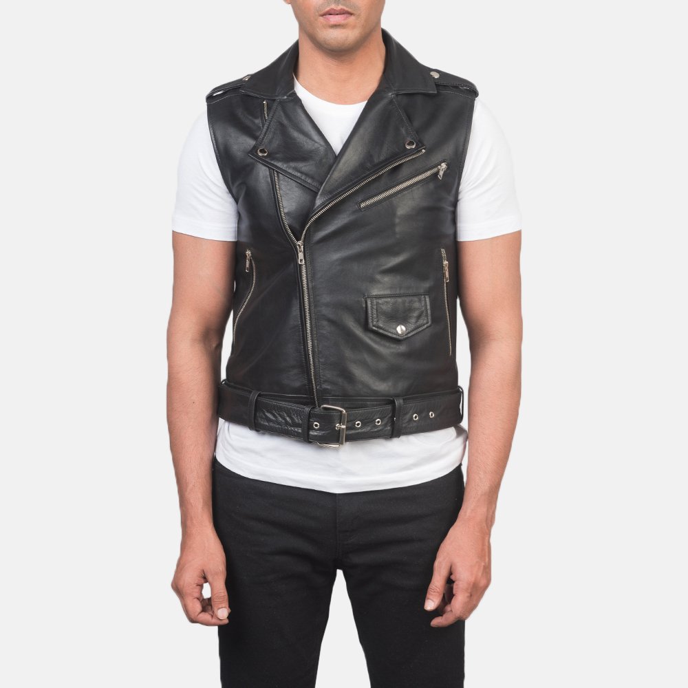 City Swagger Trendy Leather Vest - Thumbnail 4