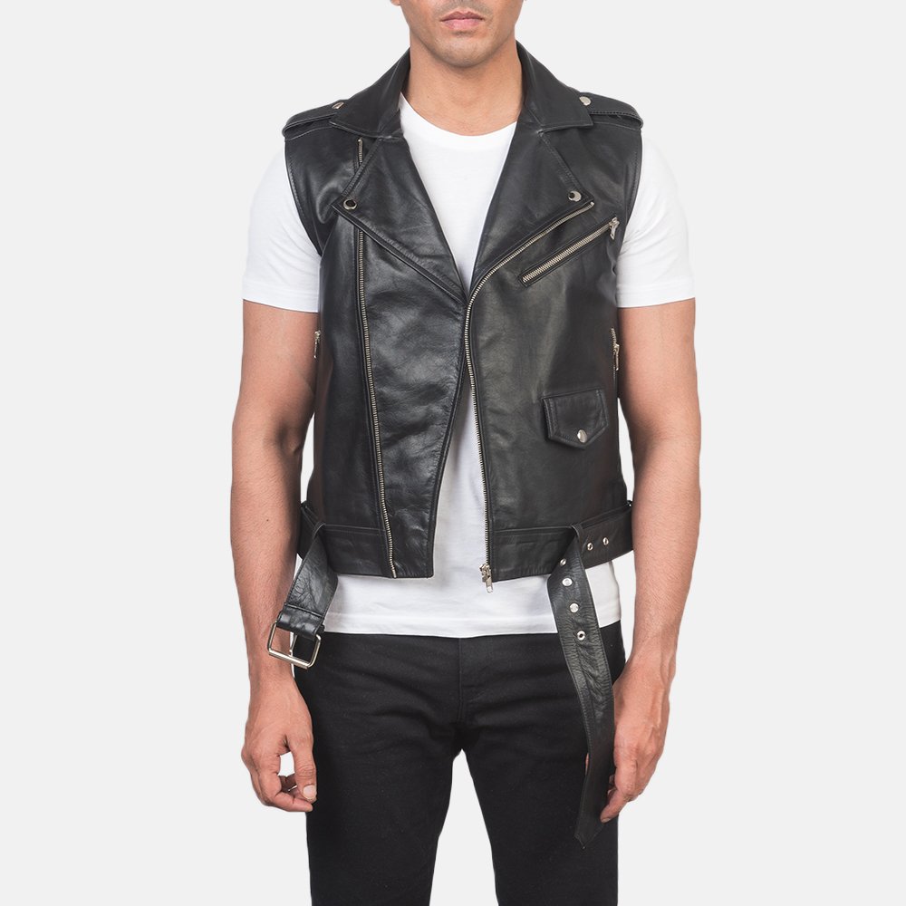 City Swagger Trendy Leather Vest - Thumbnail 3
