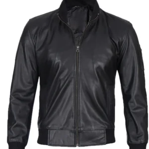Black Rivet Bomber Jacket