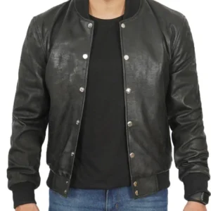 Faux Leather Bomber Jackets