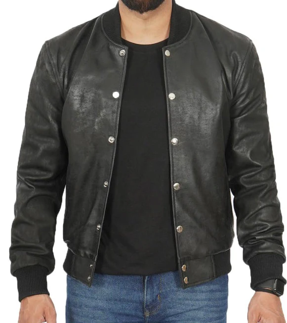 Faux Leather Bomber Jackets