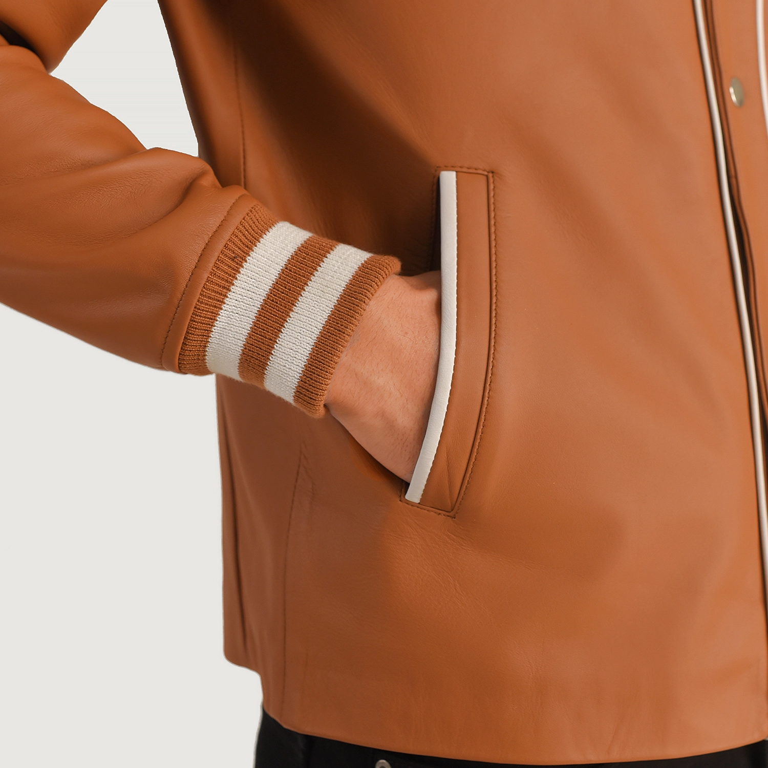 Vintage Varsity Leather Jacket Style - Image 2