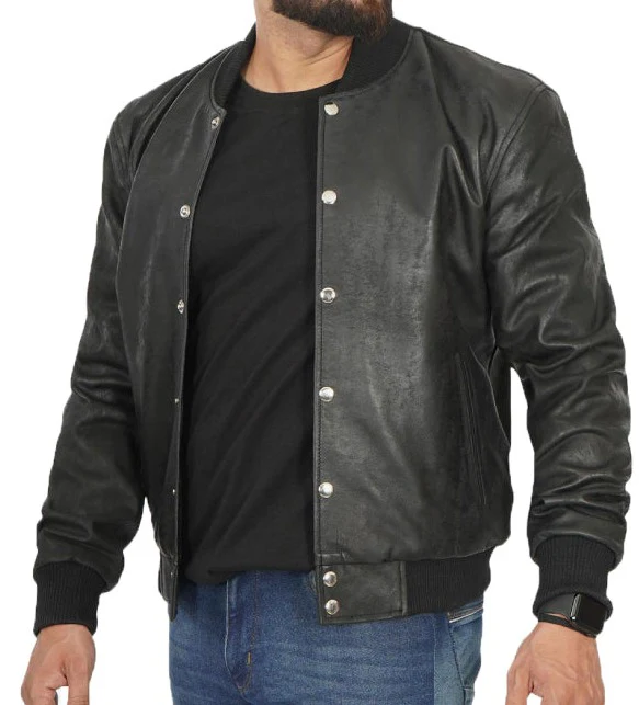 Faux Leather Bomber Jackets - Image 3
