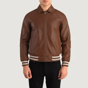 Faux Leather Varsity Jackets