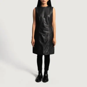 Luxe Black Leather Dress