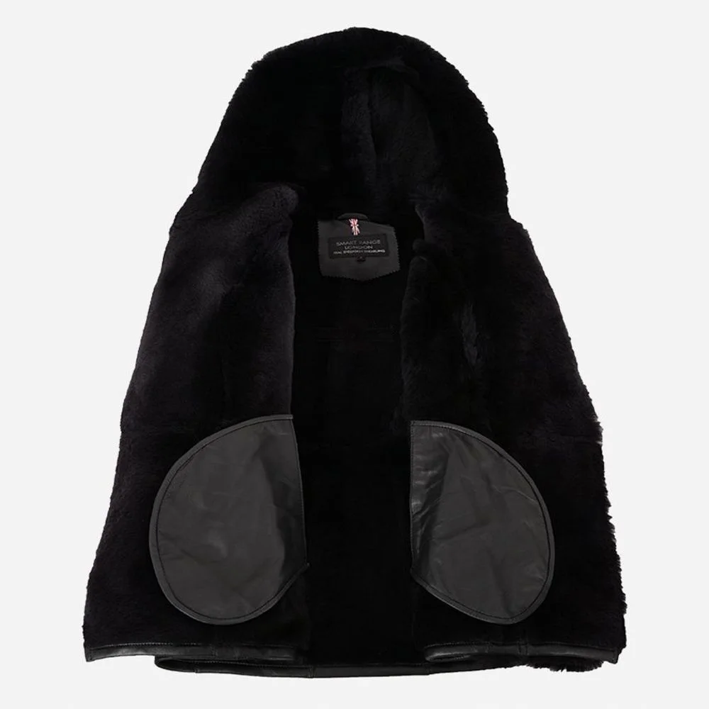 FLYING BLACK GENUINE FUR HOODIE JACKET - Image 5