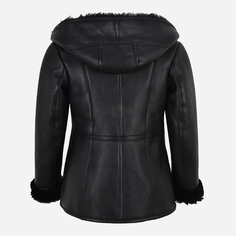 FLYING BLACK GENUINE FUR HOODIE JACKET - Image 4