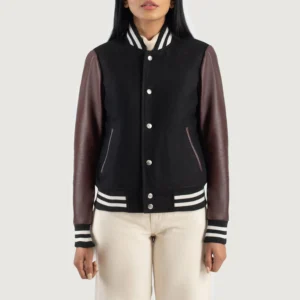Black Rivet Leather Varsity Jacket